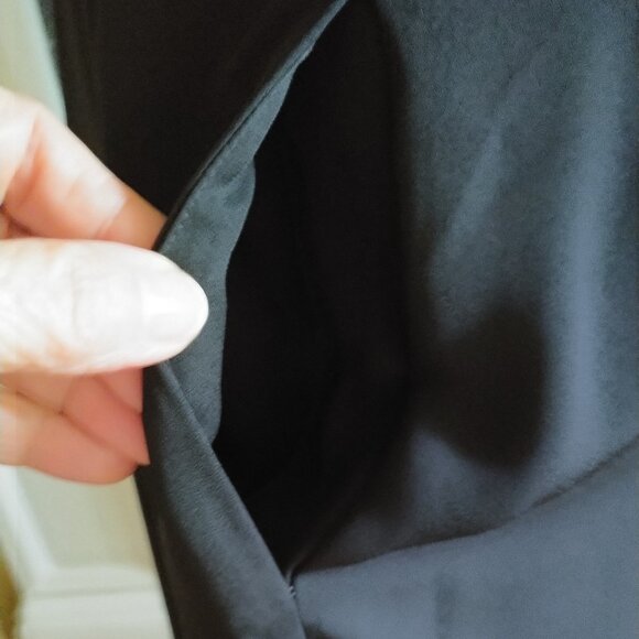 Black Chiffon V-Neck, Wide-Leg Jumpsuit, NWOT - Picture 5 of 10